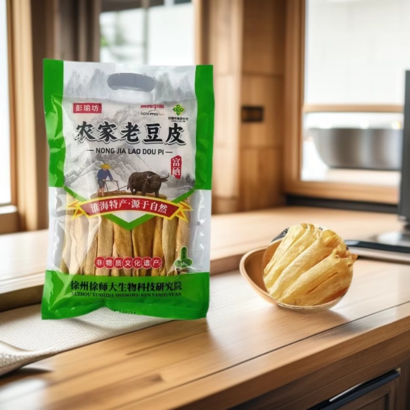 农家老豆皮黄豆豆皮200g/袋干货腐竹开胃凉菜火锅食材礼品批发