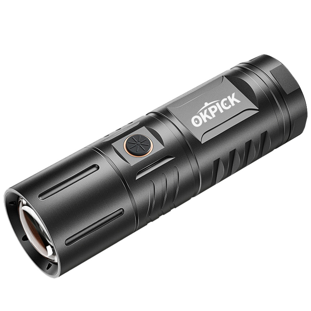 Lintera de luz al aire libre transfronteriza de aluminio telescópica zoom láser blanco pequeño cañón de acero de largo alcance acampando carga doméstica