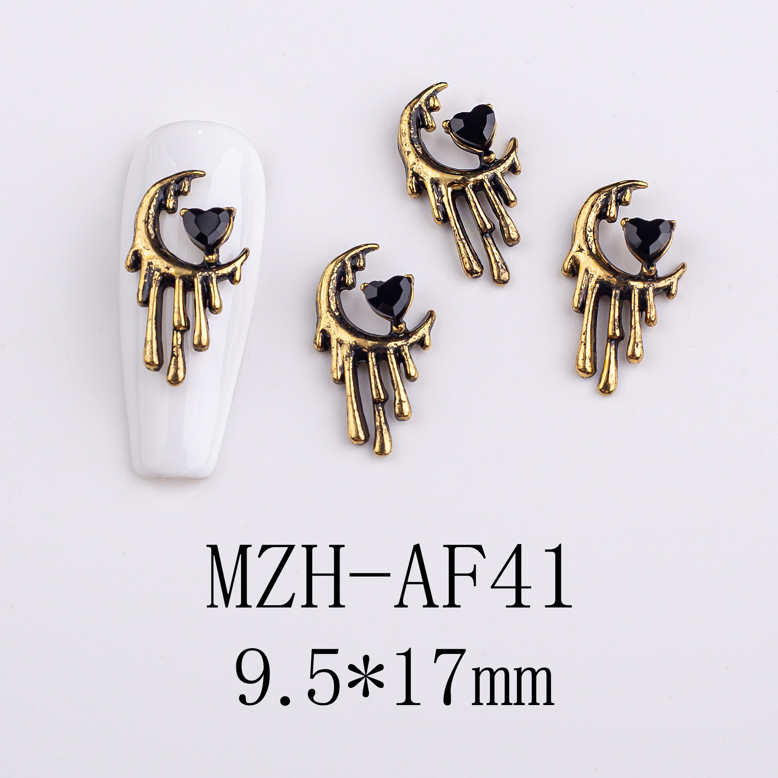10g Weight Nail Decoration Accessories Nail Supplies 1 Piece Quantity Alloy Material Halloween Festival Heart Shape Pattern Retro, Simple Style Style Halloween Retro Simple Style Heart Shape Alloy Nail Decoration Accessories 1 Piece 22