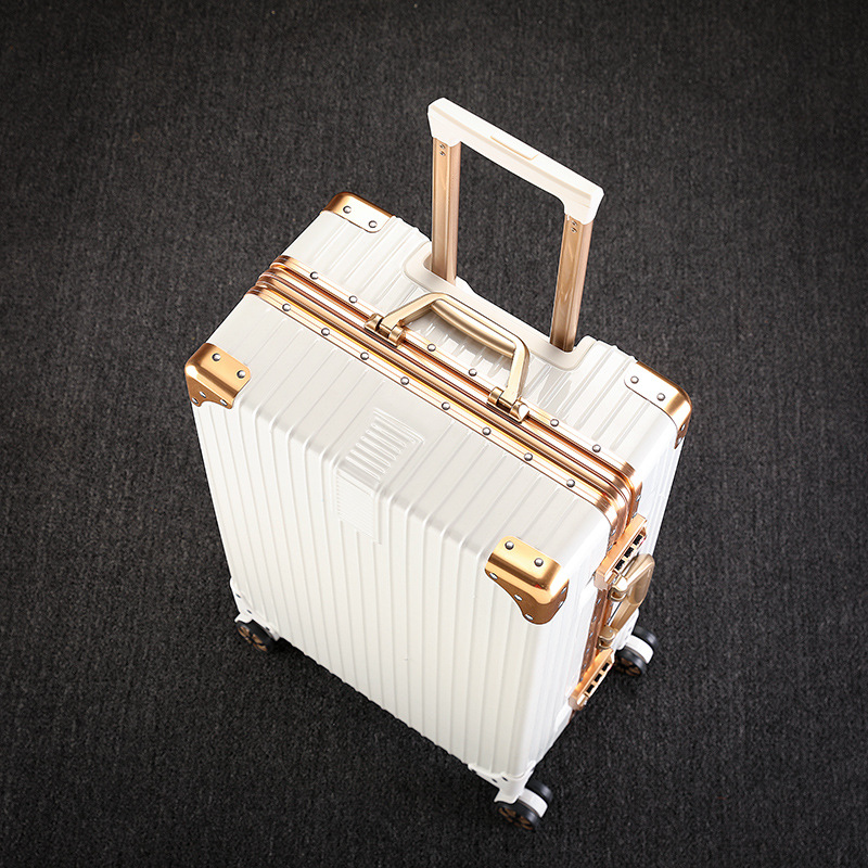 Estilo retro espejo ángulo recto borde dorado Blanco