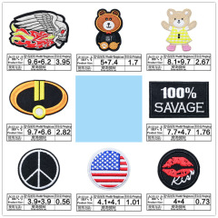 Wholesale cartoon bear embroidery patch for clothing, iron-on decorative patch, small size