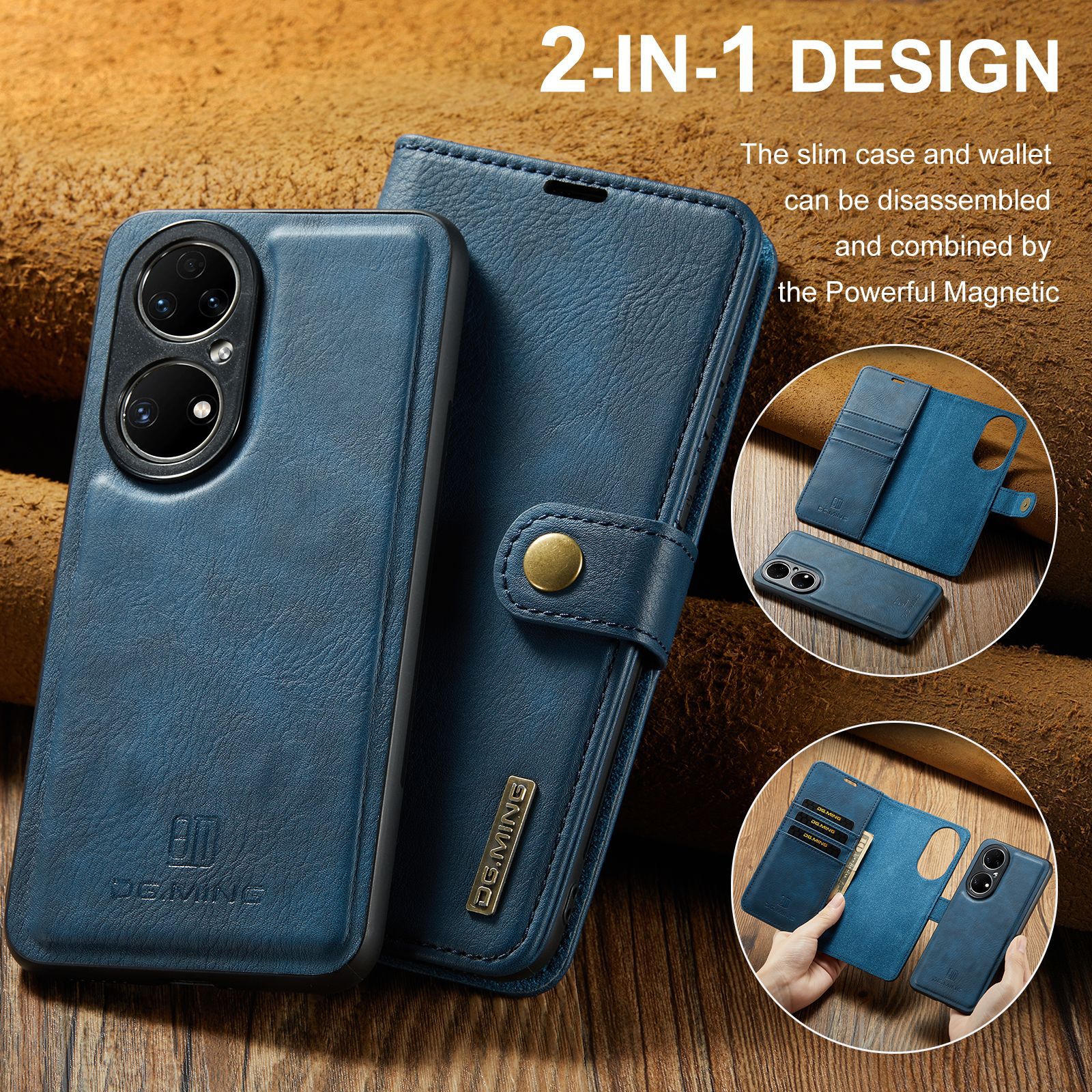 Magnetische Handyhülle Aus Leder Für Huawei P50 Und P50 Pro_voghion.com