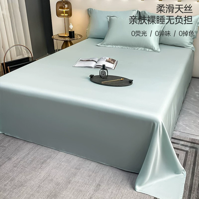 Комплект простыни для спального комплекта (Tiansi) 3 предмета, ткань silky Tencel, роскошный светлый стиль — доступно в разных размерах