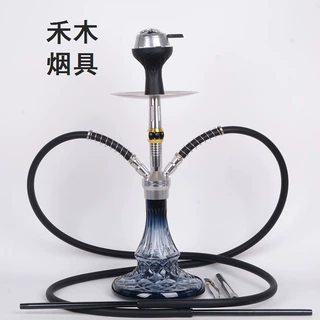 阿拉伯水烟工厂小号彩色玻璃瓶双管水烟壶出口伊朗水烟壶1036