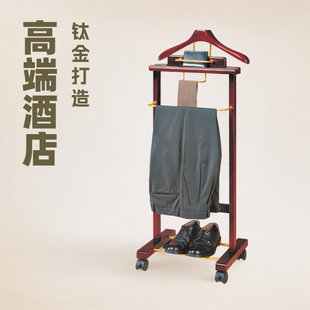 Factory FHYJ-05A Teak Color Simple Solid Wood Fashion Hanger New Product Floor Vertical Hanger