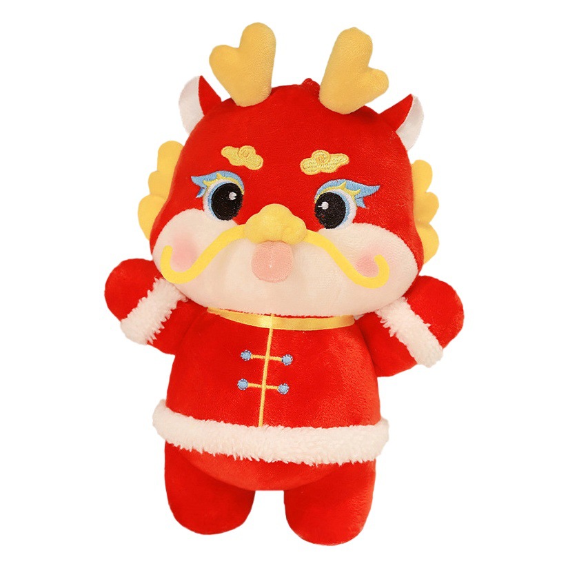 Lucky Dragon Doll Dragon año mascota juguete de peluche Año Nuevo Zodiaco Dragon Doll regalo anual regalo de la reunión