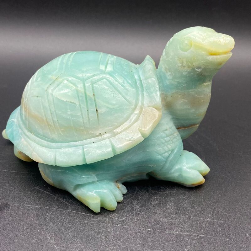 天然亚马逊乌龟雕刻件桌面摆件手工雕刻件装饰水晶摆件直 图 1