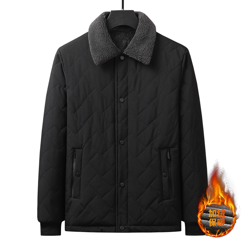 Ropa de invierno chaqueta de algodón hombre de mediana edad y chaqueta de algodón de invierno caliente papá con solapa de algodón tamaño grande