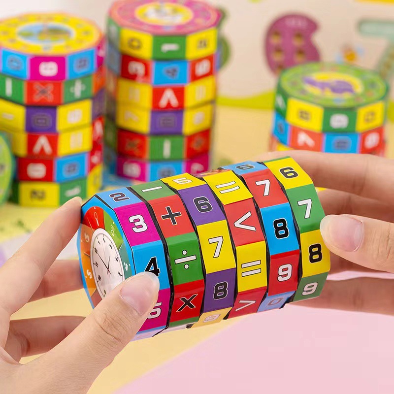 Cubo Rubik digital infantil educación temprana aritmética cilíndrica cubo Rubik para estudiantes de primaria cubo Rubik digital adición, resta, multiplicación y división juguete