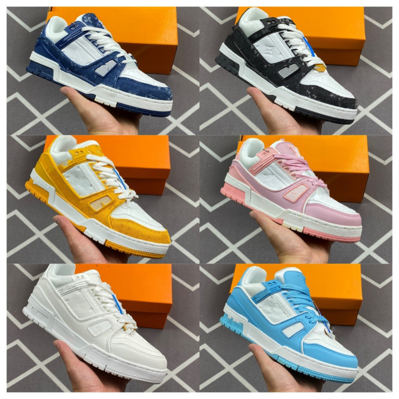 Foreign Trade Lujia Trainer Putian Factory White Cement Denim Blue Sports Couple Men and Women Fashion Casual Sneakers