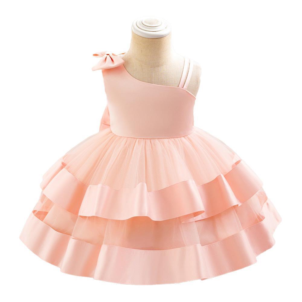 Amazon nuevo vestido de boda infantil niñas un hombro florista espectáculo vestido de princesa niñas pequeña ropa de cumpleaños