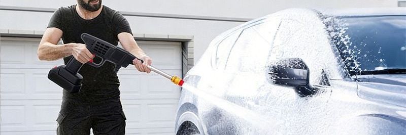 21V Car Washing Machine, Wireless Lithium Battery, Powerful Household Rechargeable Portable High-Pressure Water Gun
