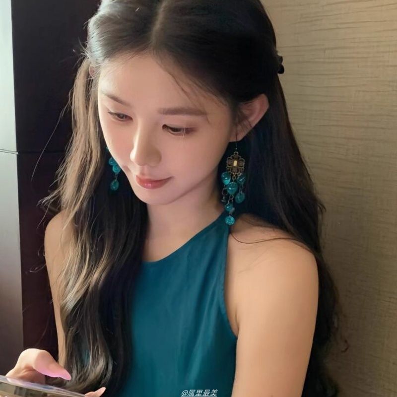 湖蓝色贝壳流苏耳钩耳环女民族风显白水晶风铃耳坠耳饰度假风|undefined