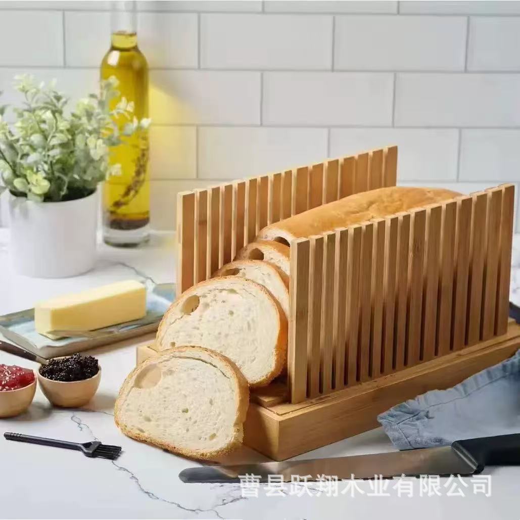 대나무 빵 슬라이서 조절 가능한 토스트 빵 슬라이서 커팅 도마 빵 부스러기 수집 트레이 슬라이서