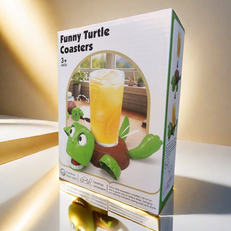 갈색 박스형 프레스 거북이 코스터