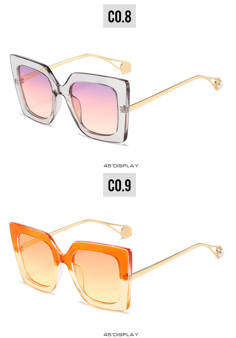54g Weight Full Frame Glasses Structure Sunglasses Classification PC, UV400 Protection Lens Material Square Glasses Style Outdoor, Travel Occasion Color Block Pattern All Seasons Season Unisex Gender Elegant, Streetwear Style Elegant Streetwear Color Block PC UV400 Protection Square Full Frame Women's Sunglasses 8