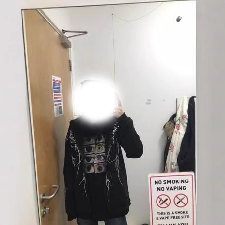 New American Street Personality Trendy Fashion Dark Style Abstract Print Hooded Cardigan Zipper Sweatshirt_voghion.com