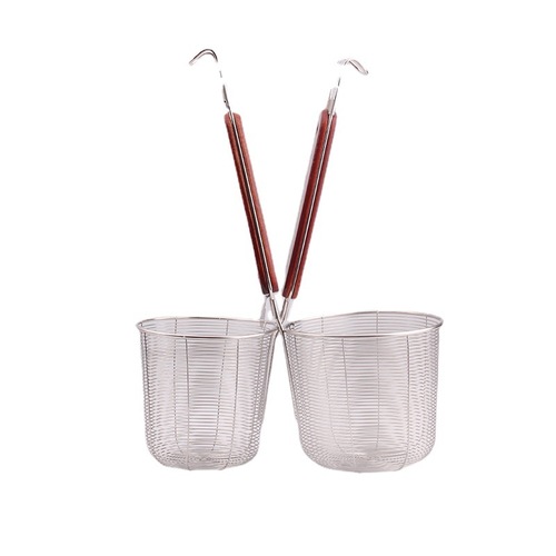 Wooden handle stainless steel frying line leaking noodles Spicy noodle fishing colander Wooden handle mesh leaking noodle spoon