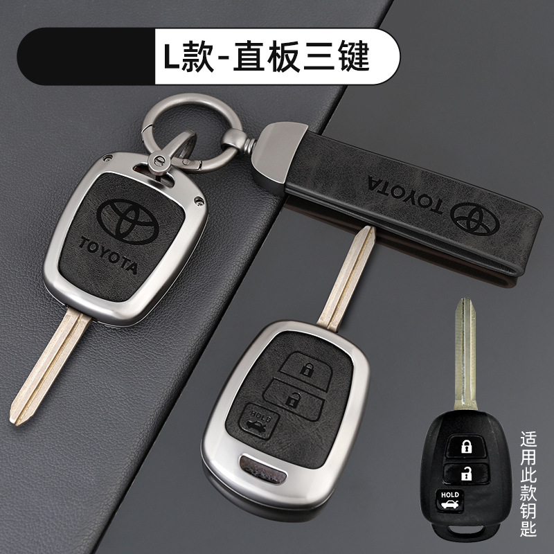 [toyota l model straight 3-button-metal black] shell + ring crescent buckle