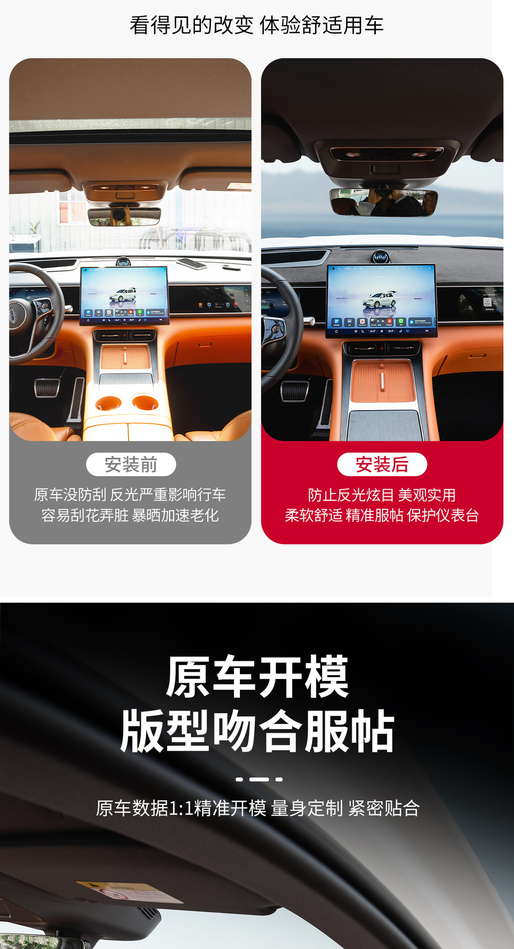 Suitable for Aito M7 M8 M9 Dashboard Sunshade Mat, Car Light-Blocking Mat, Center Console Light-Blocking Mat, Anti-Slip Accessories