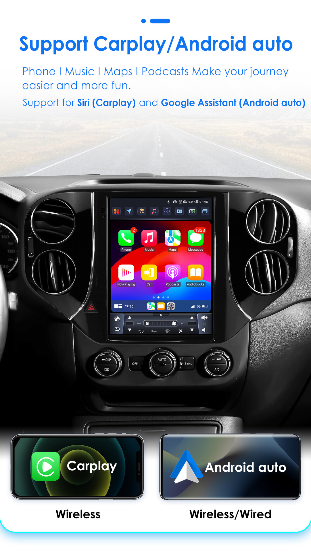 Cross-border goods are suitable for 07-16 Volkswagen Tiguan vertical screen Android navigation GPS car machine central control CarPlay