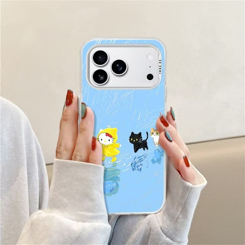 Raincoat Katie Suitable for Apple 17Promax Mobile Phone Case 16Plus Frosted 15/14/13 Color Silver XS Protective Cover