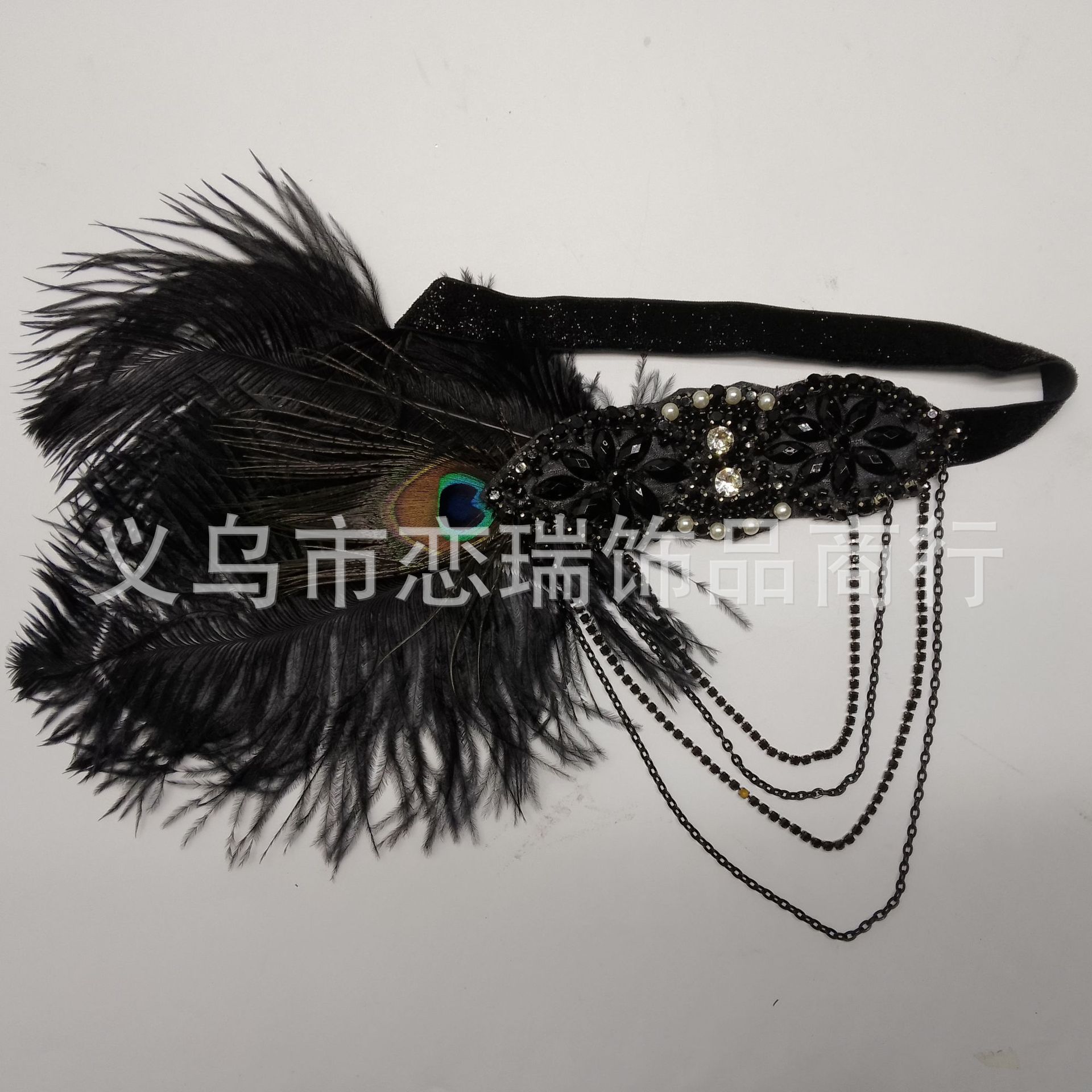 1920s plumas correa de cabello gran 8 caracteres correa de cabello Europa y América maquillaje transfronterizo fiesta ropa accesorios en stock