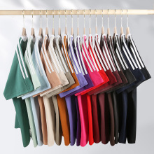 新品280g重磅纯棉圆领宽松短袖T恤男纯色条杠打底衫潮牌跨境优选