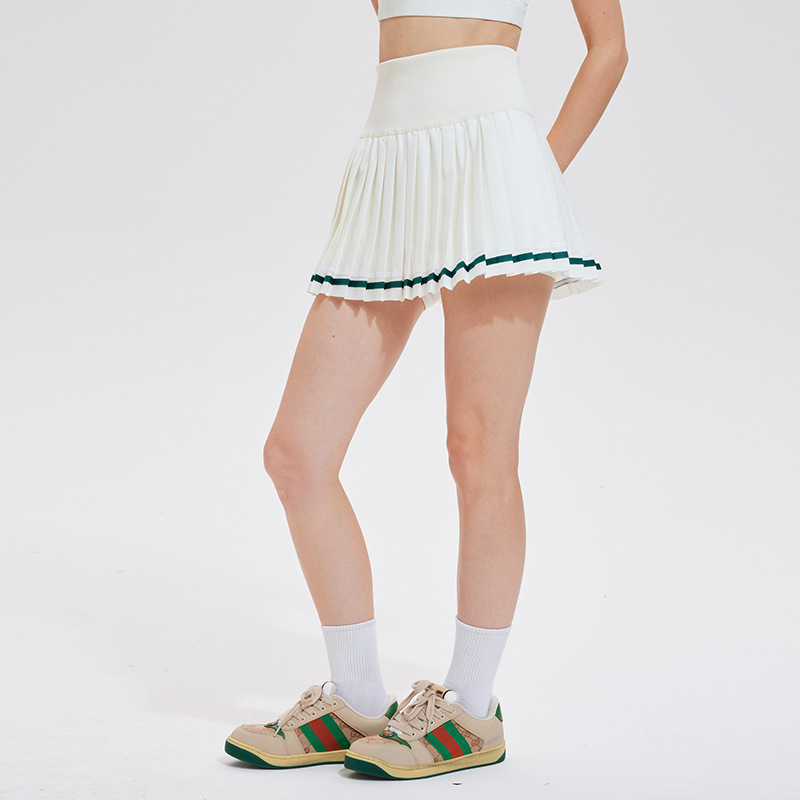 Cross-border desnudos tenis trajes deportivos de mujer delgados mangas cortas polo camisa de entrenamiento de bádminton vestido corto verano