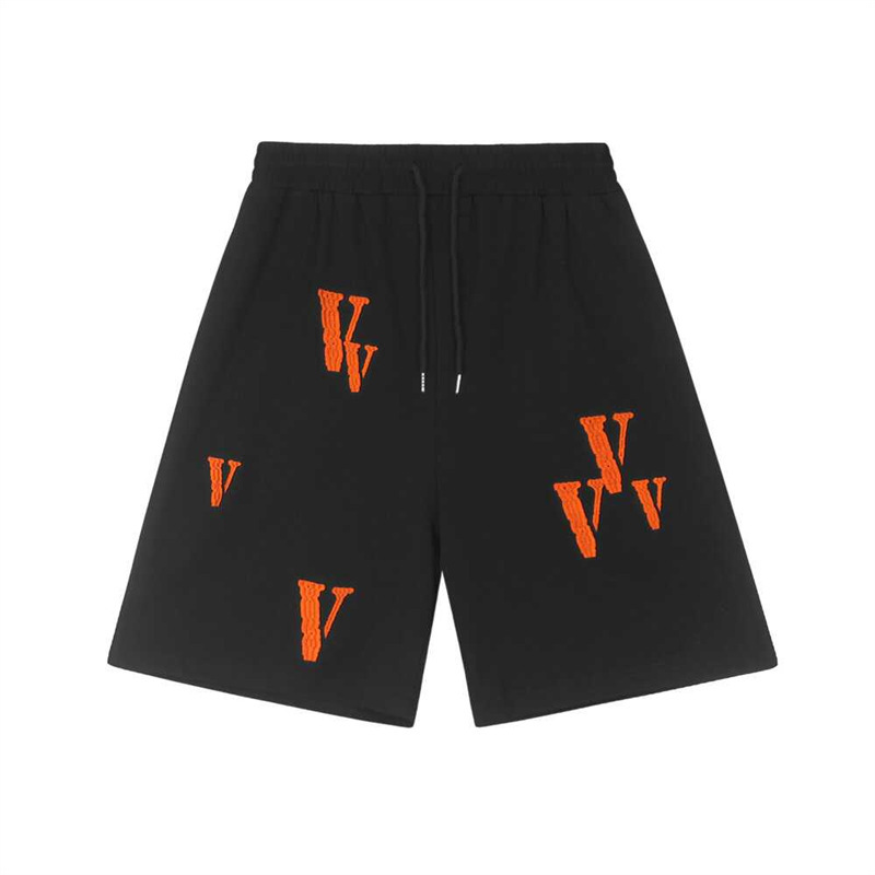 Vlone Fog American Summer Straight Shorts Men's European Large V Letter Embroidered Casual Pants Loose Five-Point Pants