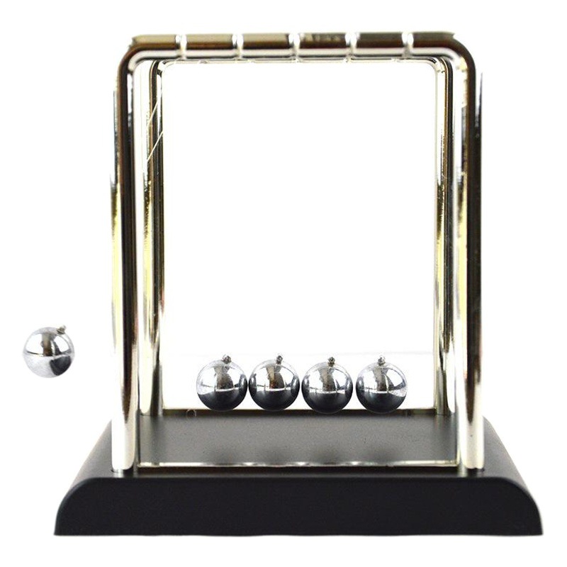 Newton swing bola Bola de colisión Bola de equilibrio clásico cuadrado swing bola fondo negro estudiante regalo ciencia física descompresión juguete