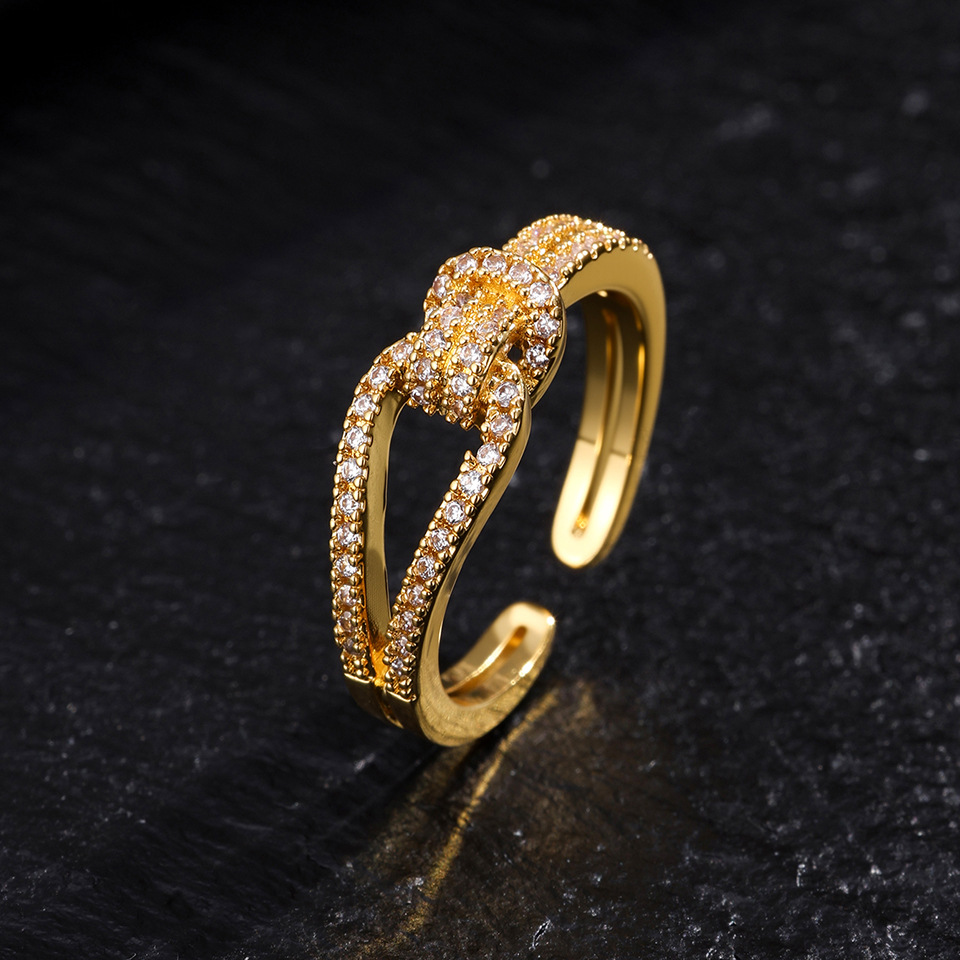 Rakol set bracciale aperto e anello con zirconi per donna gioielli_voghion.com