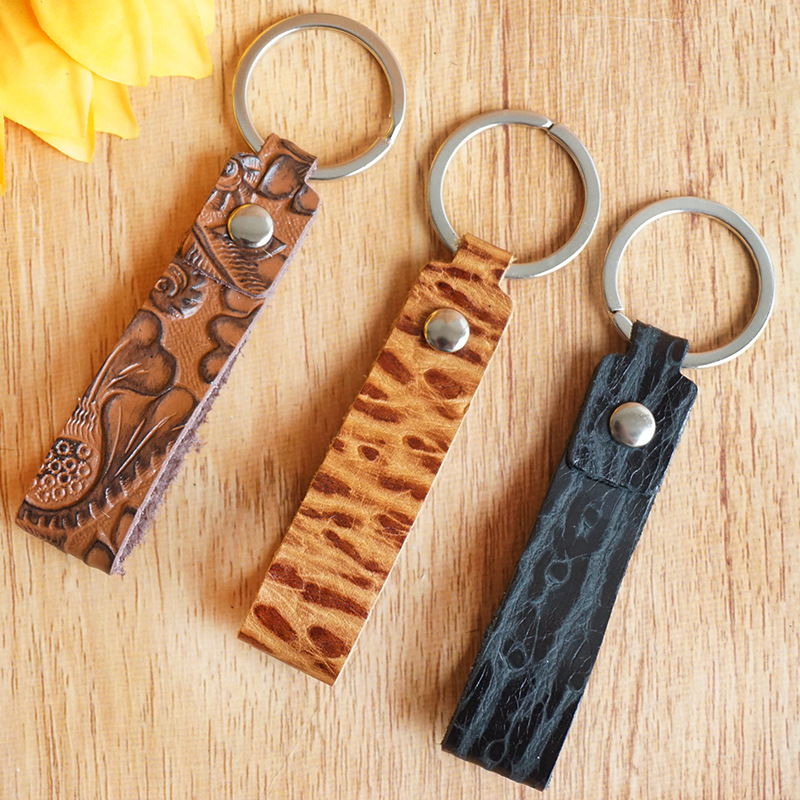 Brand creative leather keychain handmade