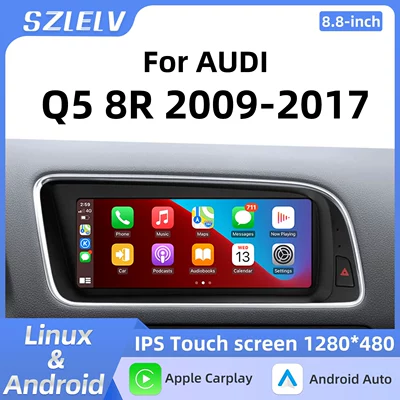 Car DVD navigation suitable for Audi Q5 8R 2009-2017, Android wireless Carplay central control large screen (DVD Navigation)