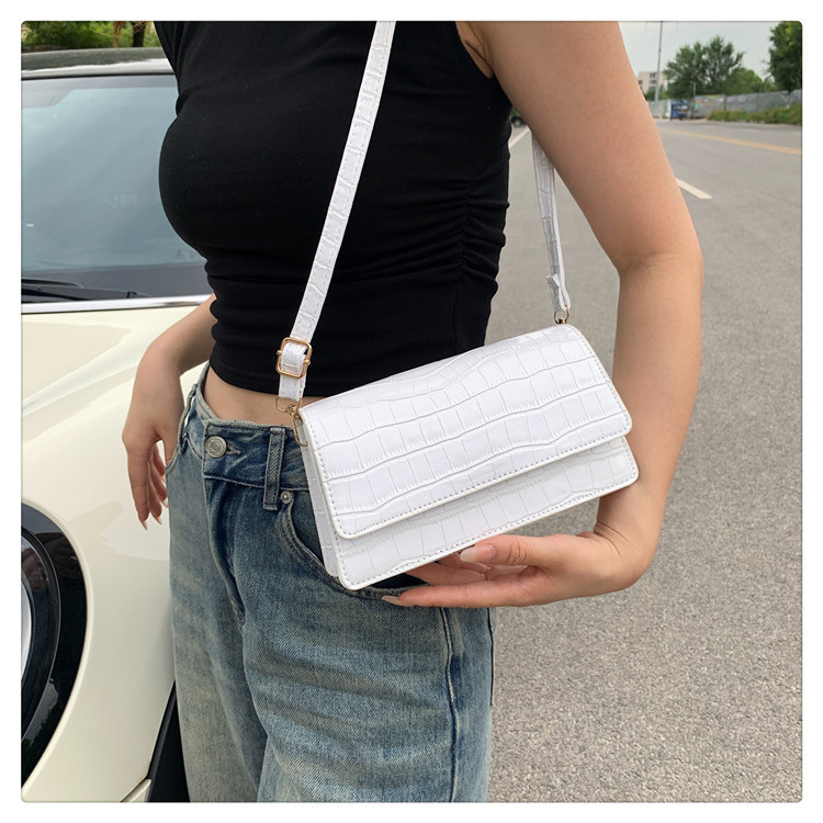 Women's Crossbody Bag Stone Pattern Square Handbag Shoulder Bag_voghion.com