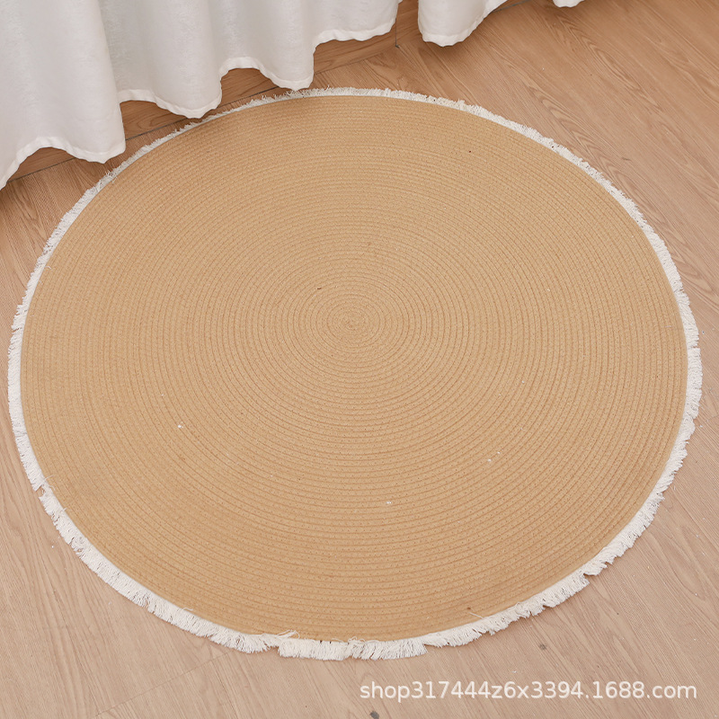 almohadilla de comedor redonda tejida mezclada una variedad de estilos almohadilla de comedor de aislamiento térmico almohadilla de comedor de césped de hierba para cocina doméstica almohadilla de aislamiento térmico