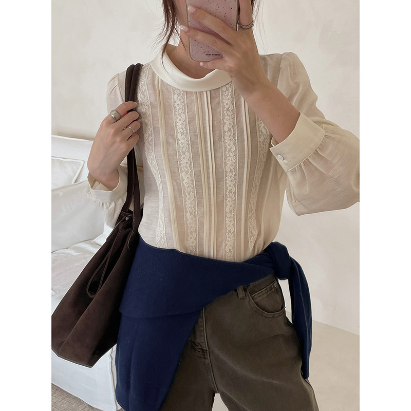 [Falei Aesthetics] Goming Autumn Women's New Fashion High-End Shirt Long-Sleeve Blouse Bn1195