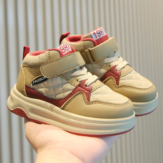Children's sneaker 2025 Spring and Autumn Boys' Casual Board Shoes High-top Lightweight Girls' Bread Shoes Soft-soled Baby Shoes