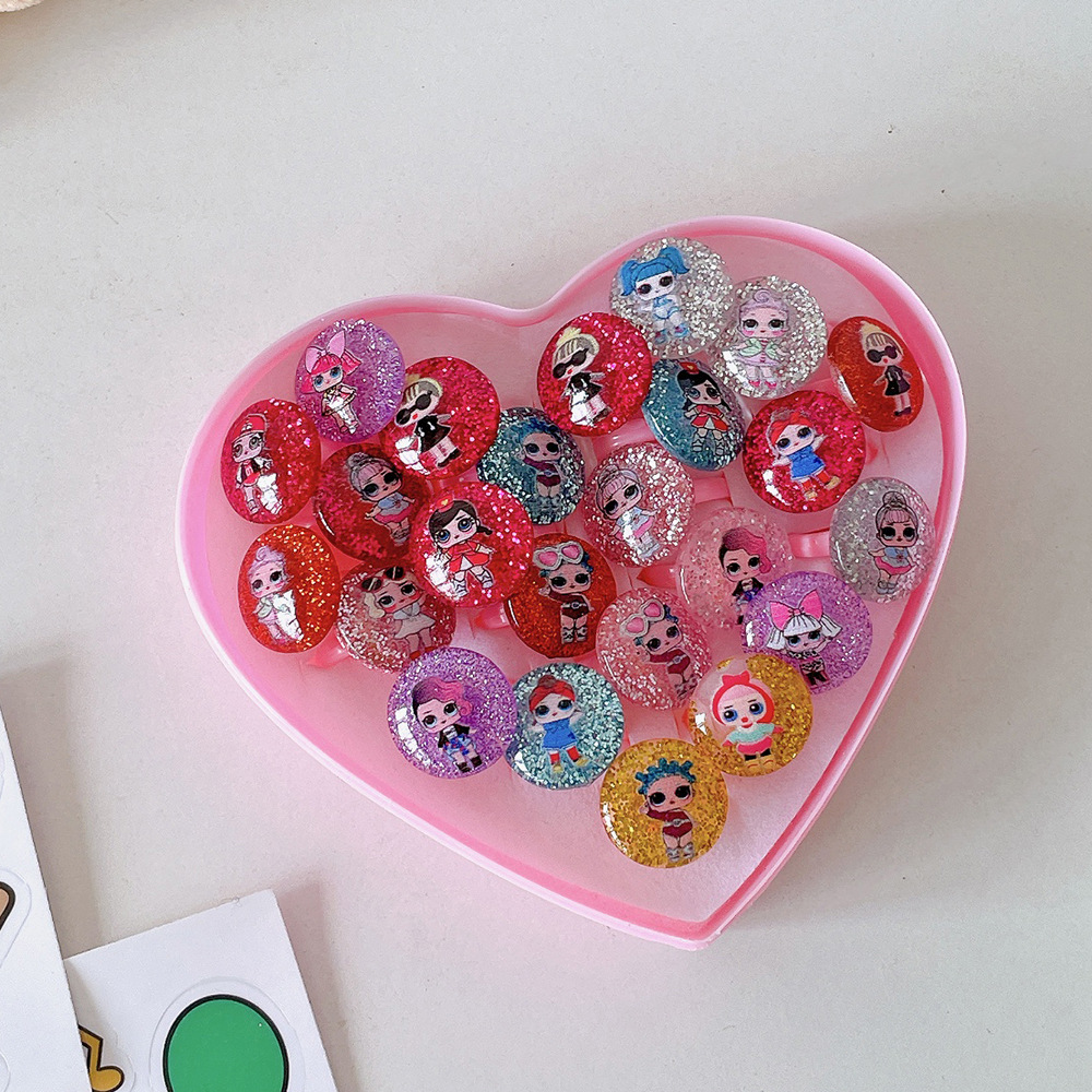 Nuevo anillo para niños sirena anillo para niños una caja de anillos de joyas para niñas juego de juguetes para niñas