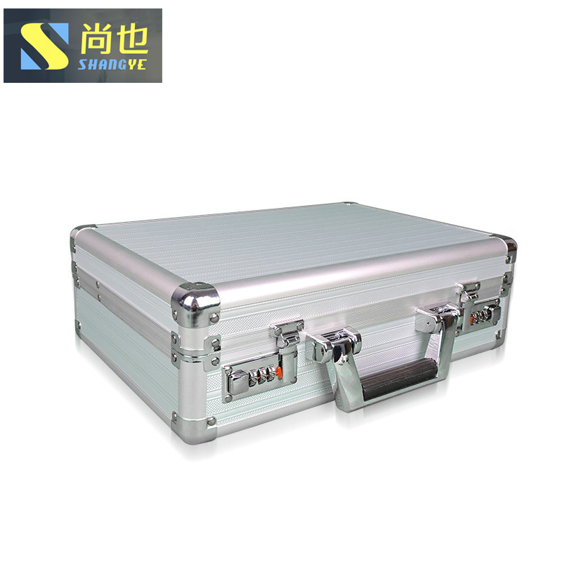 Aleación de aluminio almacenamiento de archivos caja de aluminio portátil hogar herramientas caja de almacenamiento combinado contraseña caja de aluminio