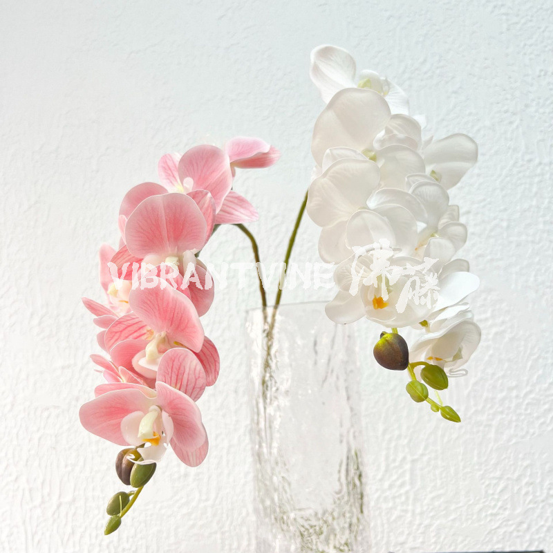 Advanced Simulation wet feeling phalaenopsis wedding wedding hall decoration wedding room decoration fake flower living room dining table decoration flower arrangement