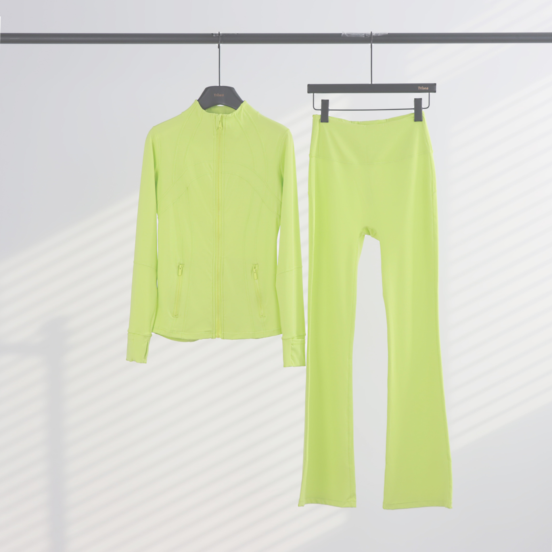 LULU chaqueta de cuello de喇叭 con cremallera, chaqueta de cuerpo, chaqueta de yoga elástica, mujer