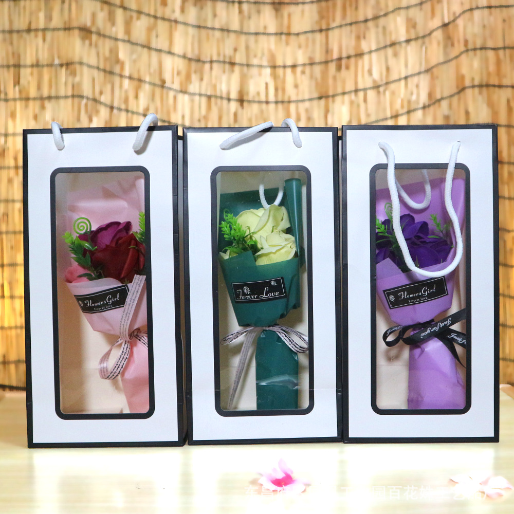 母親節香皂花禮物節日活動創意禮品伴手禮送老師玫瑰花手提袋花束