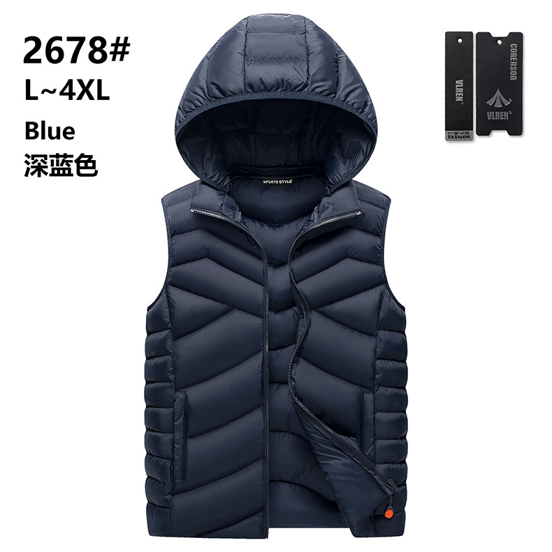 Costilla de algodón Chaleco de los hombres Otoño e Invierno estilo coreano grueso chaleco caliente transfronterizo sin mangas chaleco Comercio exterior al por mayor