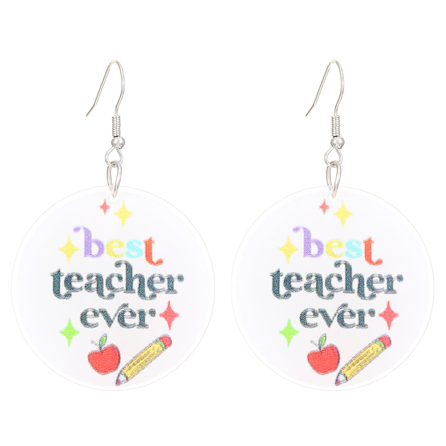 Boucles d'oreilles en acrylique avec lettres colorées de campagne MAMA, cadeau pour la fête des mères et des enseignants_voghion.com