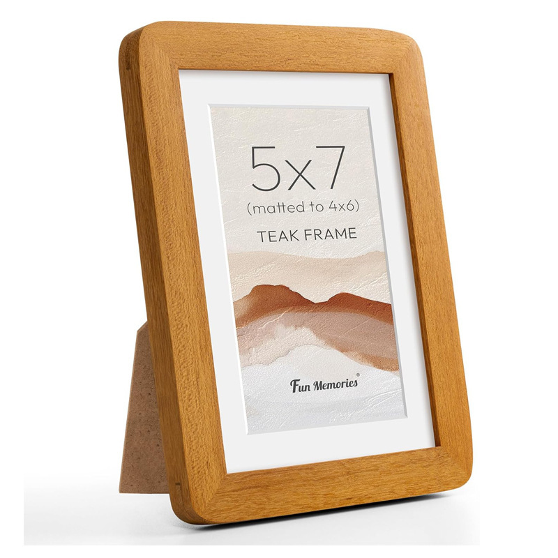 Teak Photo Frame Table Solid Wood Rounded Corner Mortise and Tenon Decorative Picture Frame 11X14 Amazon Cross-Border Log Frame Manufacturer