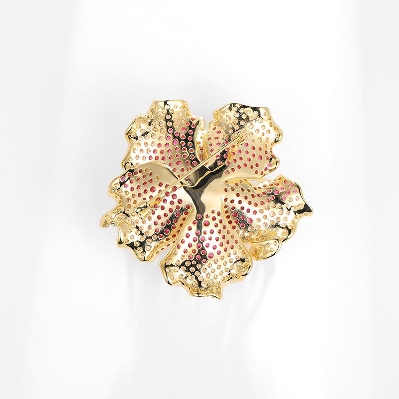 Heavy Industry Design Big Flower Brooch Original Court Style Flower Pin_voghion.com