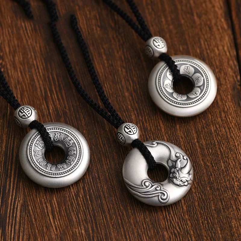 Подвеска с пряжкой из стерлингового серебра S999 для мужчин и женщин, счастливый персонаж Пиксиу, доступное роскошное ожерелье с изображением животного года для парня