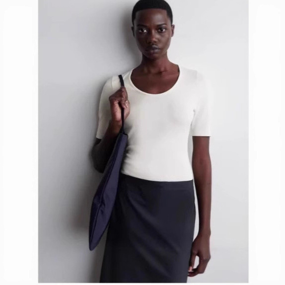 C Women's Clothing Spring/Summer New Slim Fit Round Neck Short Sleeve T-Shirt Fashion Versatile Top