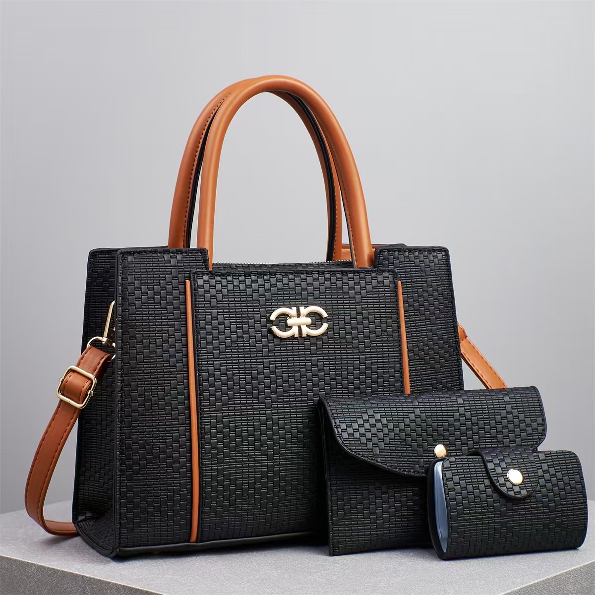 Bolso de mujer de moda de textura de cuero de alta gama bolso de hombro único bolso de comercio exterior bolsa de compras de gran capacidad bolso especial de flores antiguas